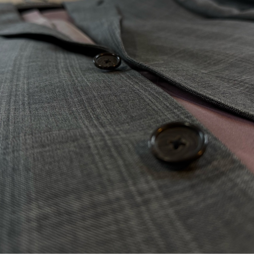 Ing Loro Piana 42R Windowpane Wool Jacket Super 130 Grey Sport Coat Blazer
